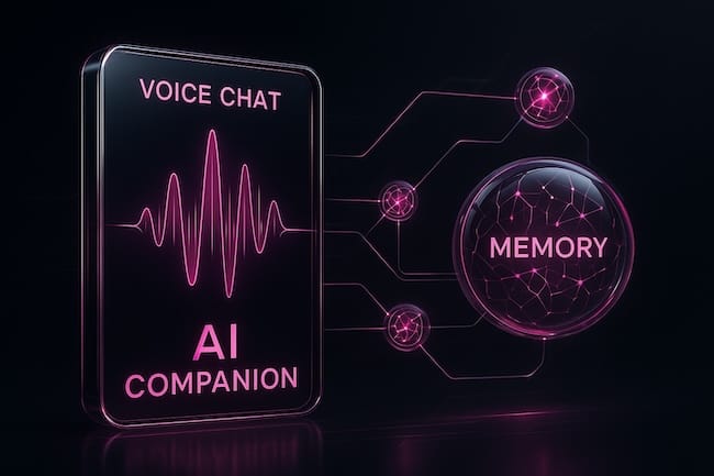 Advanced AI companion features like voice chat and memory