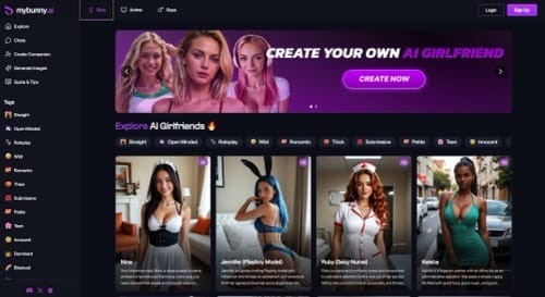 MyBunny.ai AI girlfriend platform