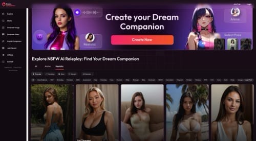 Mydreamcompanion.com AI girlfriend platform